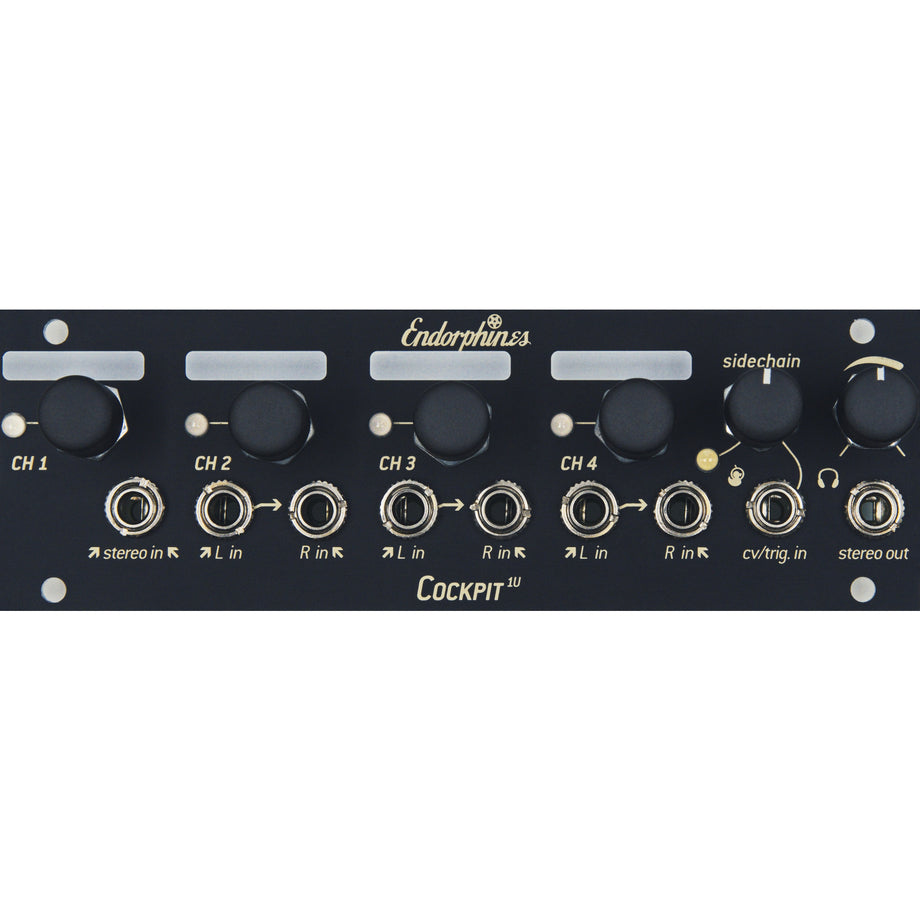 Endorphin.es Cockpit 1U Compact Performance Oriented 4 Channel Stereo Mixer  with Sidechain Ducking (Black)